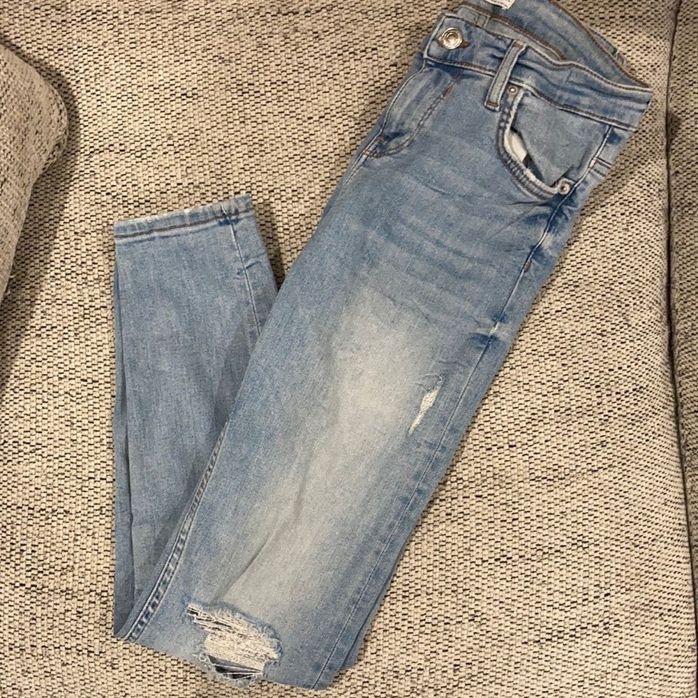 Zara light wash high waist skinny jeans